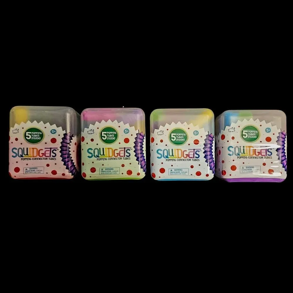 Squidgets Fidget Tubes • 4 Cubes of 5 Mini Pop Tubes • Sensory Toy Set